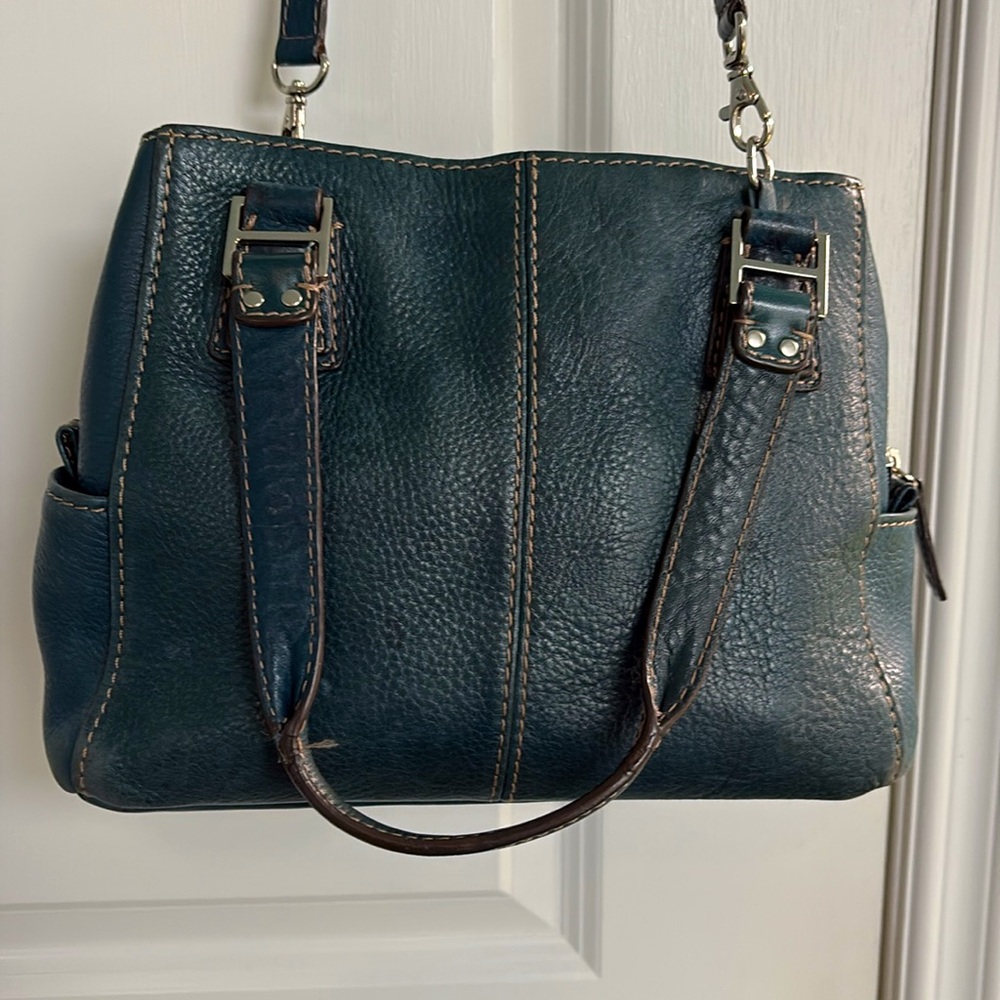 Fossil Blue and Brown Satchel